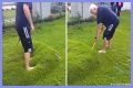Man pops giant lawn bubble in his backyard and the footage immediately goes viral