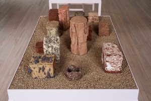 Viv Lee and Jonathan Wade Earth Becoming 2025-26 Fired and un-fired, self-gathered native clays from Marchmont Estate, Slighhouses Farm, Lanarkshire and Ayrshire, reclaimed stoneware Viv Lee and Jonathan Wade Earth Becoming 2025-26 Fired and un-fired, self-gathered native clays from Marchmont Estate, Slighhouses Farm, Lanarkshire and Ayrshire, reclaimed stoneware